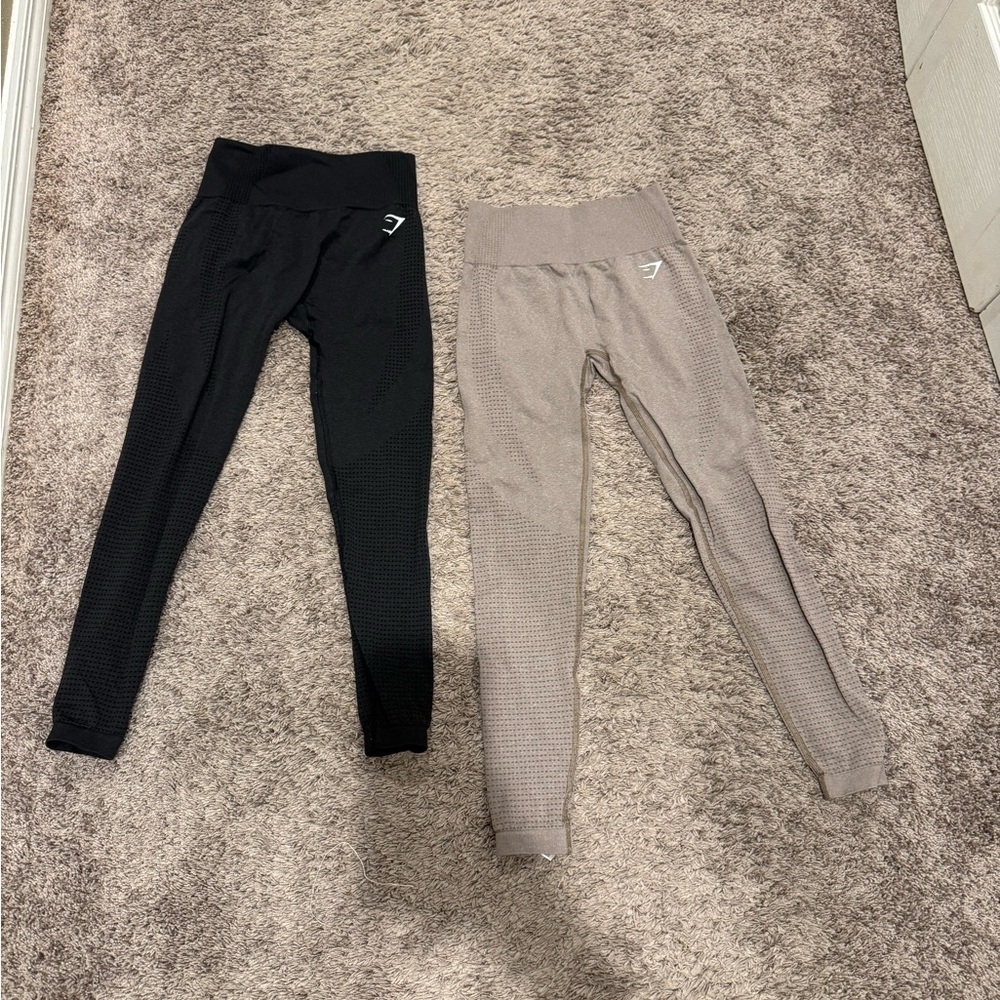 Gymshark Kids Black and Tan Leggings